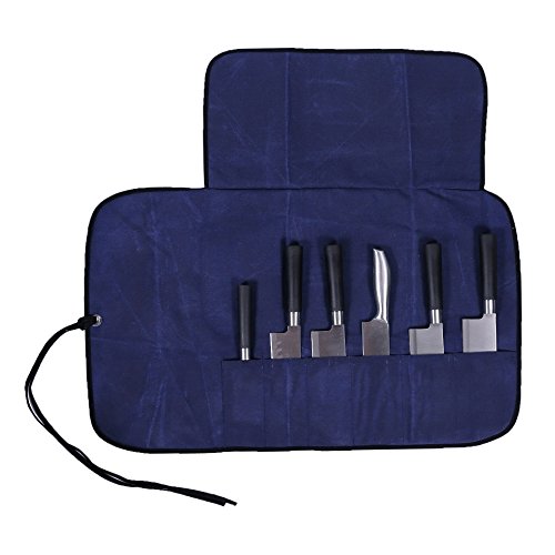 HANSHI 6 Fächer Kochtasche Messertasche Rolltasche Für Koch Köche Geschenk für Freunde Verwandte Mit Segeltuch-Band HGJ03-M