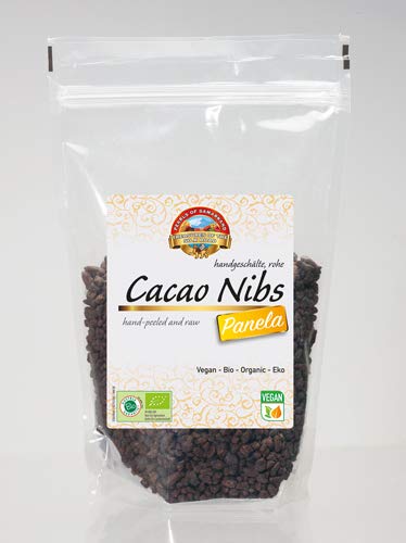 Bio Cacao Kakao Nibs roh mit Panela 600 gr Rohkost Kakaobohnen