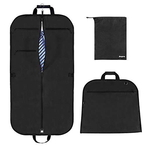 Anpro Anzugtasche Kleidersack mit Schuhbeutel, Anzughülle Kleiderhülle Anzugsack Hochwertig für Anzug und Kleid zum Reisen, 112cm x 57cm, MEHRWEG
