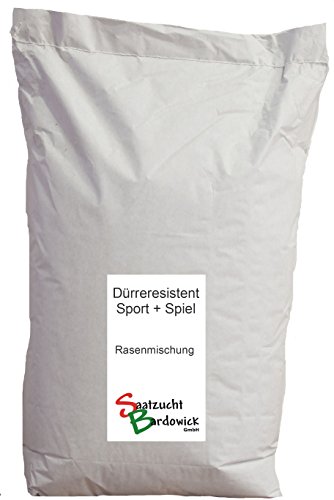 Rasen Dürreresistente Rasenmischung Sport + Spielrasen - strapazierfähig - grün 5kg für ca. 150 m²