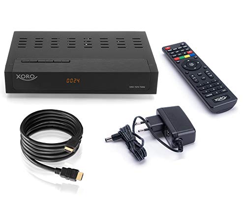 Xoro HRK 7670 Twin DVB-C HD Kabelreceiver (HDTV Twin Tuner, HDMI, USB PVR Ready, 12V) schwarz, inkl. conecto HDMI-Kabel