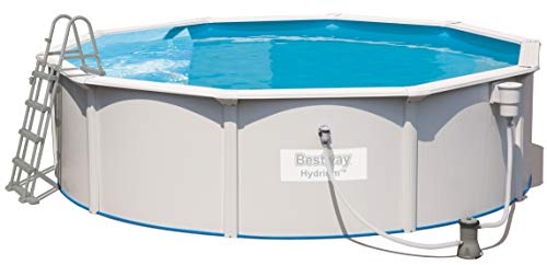 Bestway Hydrium Pool Set, rund 460x120 cm Stahlwandpool-Set mit Filterpumpe + Zubehör, weiß
