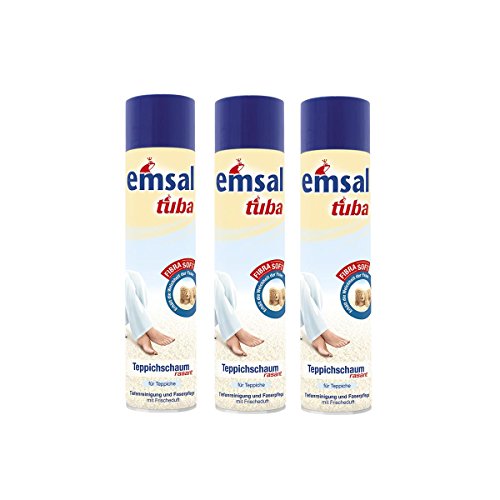 3x emsal tuba Teppichschaum rasant 600 ml - Tiefenreinigung und Faserpflege