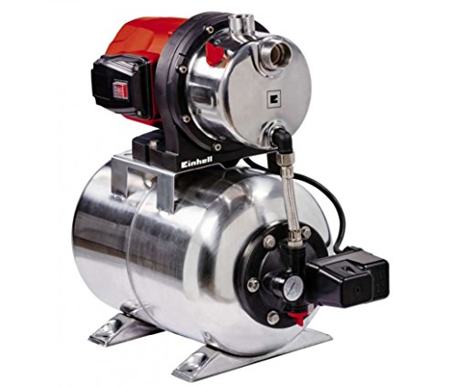 Einhell Hauswasserwerk GC-WW 1250 NN (1200 W, 5000 L/h Max. Fördermenge, Max. Förderdruck 5 bar, Druckschalter, Manometer, 20 L Behälter)