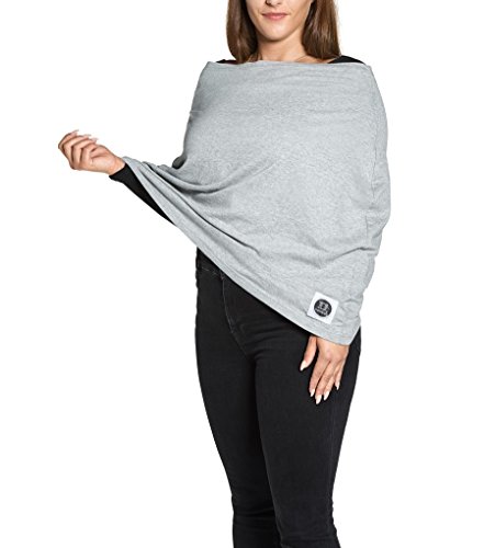 Yumakids 4 in 1 Stilltuch / Stillschal, Einkaufswagenschutz, Babyschalencover, ideal für Unterwegs (grau)