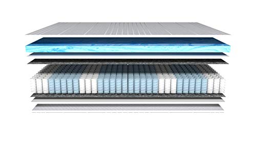 AM Qualitätsmatratzen - Gelschaum-Matratze 90x200cm H3 - Taschenfederkernmatratze Gelschaum 90 x 200 - Matratze mit integrierter 6cm Gelschaum-Auflage - 25cm Höhe - Made in Germany