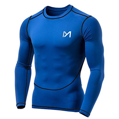 MEETYOO Kompressionsshirt Herren, Funktionsshirt Langarm Fitnessshirt Männer Sportshirt Atmungsaktiv Laufshirt für Laufen Jogging Sport Turnhalle