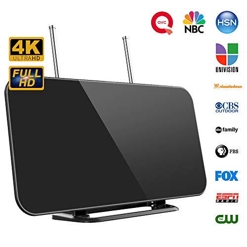 【2019 Neueste】 TV Antenne, Digitale Innenantenne HDTV Zimmerantenne für Fernseher 50-80 Meilen Reichweite mit Smart IC Chip 3M Kable Geeignet für 1080P 4K HD/UHF/VHF/FM Kostenlose TV-Kanäle usw