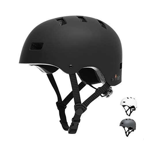 Vihir Erwachsene Fahrradhelm skaterhelm BMX fahradhelm Herren Damen Kinder Sport Helm für Männer & Frauen, Schwarz/S