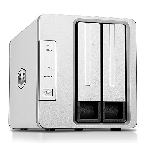 TerraMaster F2-210 2-Bay NAS Quad Core 4K Transcoding Media-Server für persönliche Cloud-Speicherung (ohne Festplatte)