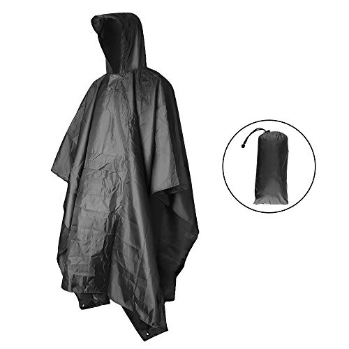 JUCERS Hiker Regenponcho, 3-in-1 Multifunktionales Regencape Zum Camping Wandern Winddichter, Reflektierender Regenmantel als Fahrradponcho und Outdoor Bekleidung für Festival, Angeln und Wandern