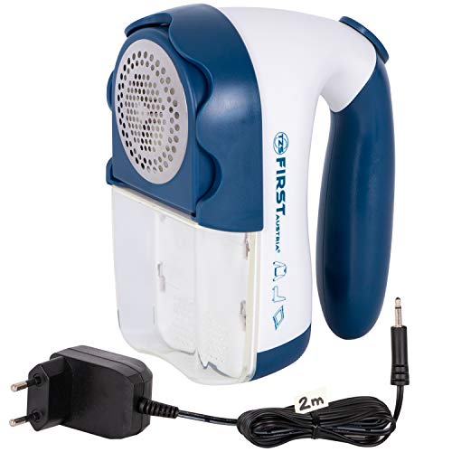 TZS First Austria - Fusselrasierer 2m Netzkabel und Batterie Betrieb | 3 Edelstahl-Scherblätter | 3 Höheneinstellungen | Fusselentferner, Fusselfräse, Wollrasiserer, Fusselrasierer elektrisch