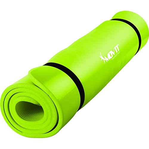 MOVIT Pilates Gymnastikmatte, Yogamatte, phthalatfrei, SGS geprüft, L 190cm x B 60cm, Stärke 1,5cm, Hellgrün