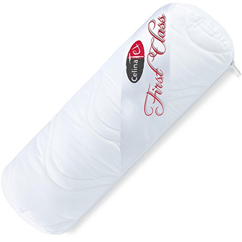 Nackenrolle Nackenkissen 40x15 cm, Öko-Tex 95 Grad waschbar, Kissen mit Reißverschluss zum Anpassen der atmungsaktiven Kugelfaserfüllung, First Class CelinaTex 5001061