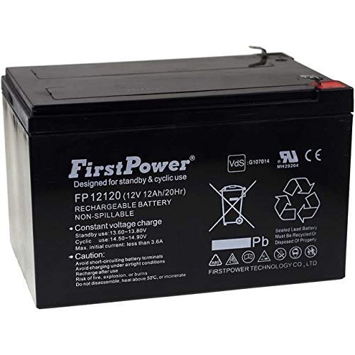 FirstPower Blei-Gel Akku FP12120 12Ah 12V VDs, 12V, Lead-Acid