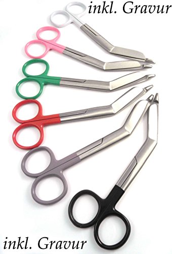 individuelle Lister Verbandschere 14,5 cm Griff in Farbe inkl. persönlicher Gravur