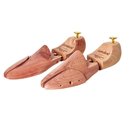Lumaland hochwertiger Schuhspanner für Damen und Herren aus Zedernholz mit Doppelfederung Unisex Größe 40/41