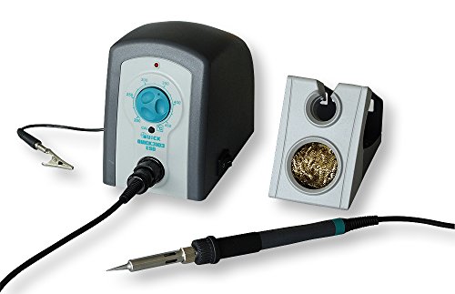 QUICK 3103 analoge ESD Lötstation 80W, 230V inkl. multifunktionalen Ablageständer, Silikonpad, Trockenreiniger, 200 °C bis 450 °C