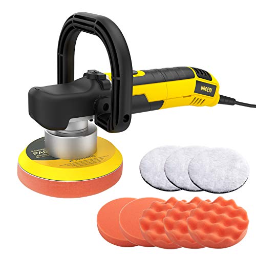 Poliermaschine, URCERI Exzenter Polierer 710W 6500 RPM mit Variable Geschwindigkeit D-Griff 150mm Polierteller/polieren Pad für Vehikel Yacht Professionell