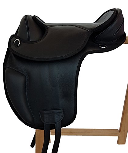 Baumloser Dressur Sattel SHEFFIELD aus Rindsleder Schwarz, Größe:17 Zoll