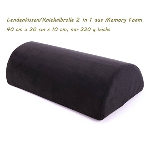 Lendenkissen Rückenkissen Kniehalbrolle Universalkissen 3 in 1 aus Visco Memory Foam Ergonomisch Bequem für Zuhause Sofa Bett Bürostuhl
