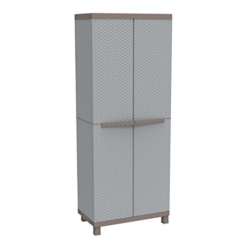 Terry Jumbo Hochschrank aus Kunststoff, Besenschrank, grau/taupe, 68 x 39 x 170 cm, 3680 