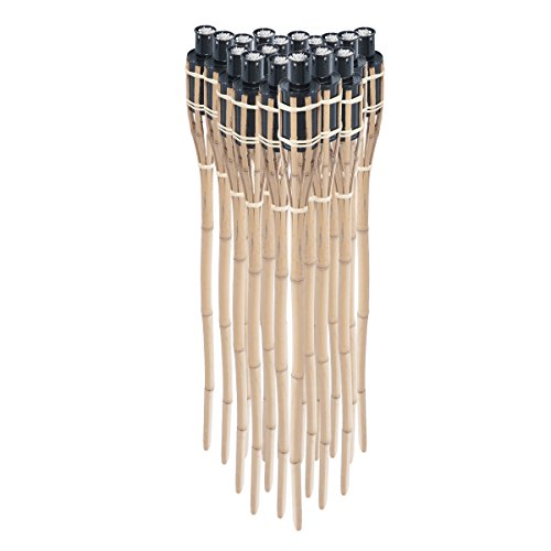 DXP 18x Gartenfackel Bambus Bambusfackeln 90cm Öllampen mit Sturmverschluss Dochtschutz Deko EZH-01