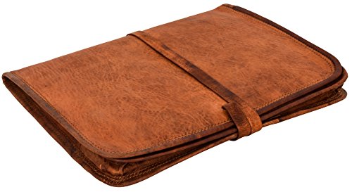 Gusti Leder nature 'Chuck' Laptoptasche 10,1' Notebooktasche Netbooktasche iPad PC Büro DIN A5 Format Collegetasche Universität Elegant Unisex Neu Braun L9