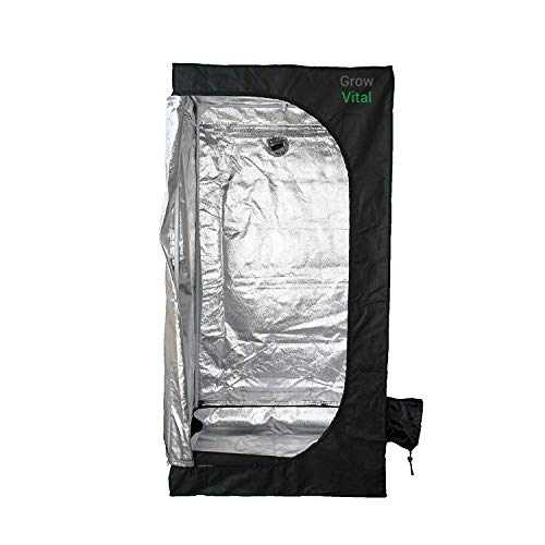 GrowVital Lisbon Growzelt 60x60x160cm, Growbox für Homegrow, Indoor Anbauzelt, Grow Tent mit Lichtdicht, Gewächshaus, schwarz, Pflanzzelt
