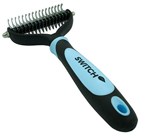 SWITCH TOO Premium Hundekamm & Katzenbürste für die Fellpflege (Unterwollbürste/Unterfellbürste) | Abgerundete Klingen (17:9) für eine einfache Handhabung