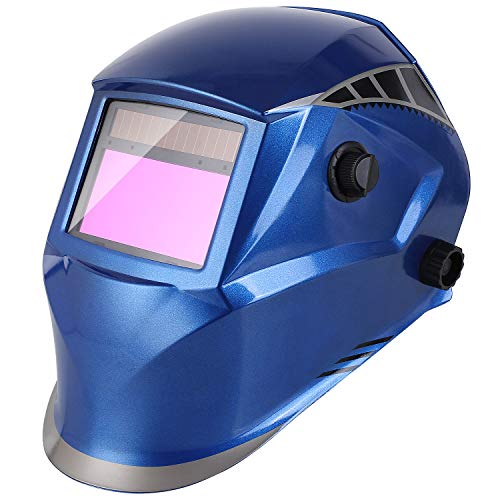 FIXKIT Schweißhelm, Automatik Schweißmaske mit Uv-Schutz:16  und 4 optische Sensoren(Dunkelzustand:DIN 5-9/9-12), inkl.6 austauschbare Objektive