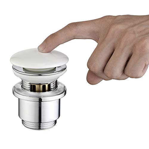 Homelody Weiss Universal Ablaufgarnitur POP UP Ventil für Waschtisch/Waschbecken