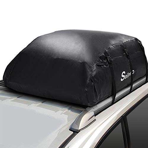 Sailnovo Dachbox, 560L Faltbare Auto Dachkoffer Gepäckbox Wasserdicht Tragbar Dachboxen Dachgepäckträger Tasche für Reisen und Gepäcktransport, 20 Kubikfuß, Schwarz 