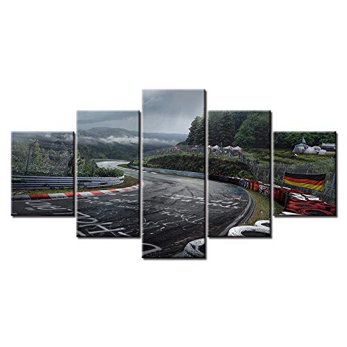 woplmh Wandbilder Home Dekorativ Modern -5-teilig Großplakat Leinwanddruck Nürburgring Rally Road-30x40cmx2 30x60cmx2 30x80cmx1   Kein Rahmen