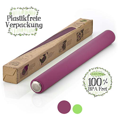 TreeBox Profi Teigrolle aus Silikon und Edelstahl – Das Moderne Nudelholz Ohne Griffe – Fondant und Teig im Handumdrehen ausrollen – Angenehme Größe und Antihaftwirkung