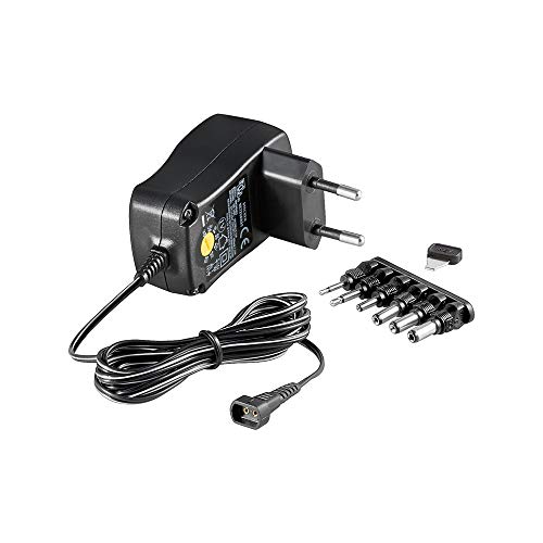 Goobay 67950 3-12V Universal-Netzteil mit maximum 7,2 W/600mAh inkl. 6 Adapterstecker DC schwarz