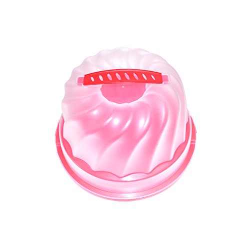 Rotho Gugelhupf Rot hell Kuchenbehälter Kuchen Transport Behälter Tragegriff 30,5 x 28,5 x 17,5 cm