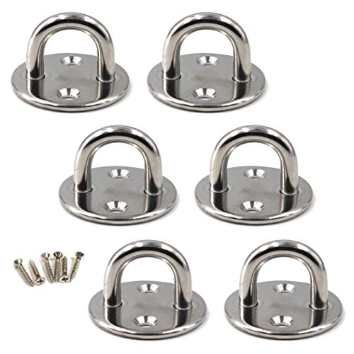 M5 Augplatte 304 Edelstahl Haken Wandmontage Haken Packung mit 6 (Schrauben enthalten)
