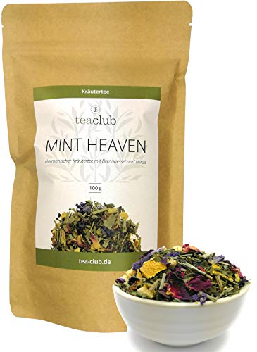 Basischer Kräutertee Lose 100g, Kräuter Tee-Mischung mit Brennnessel Zitronengras Pfefferminze, Basentee Wellness-Tee - TeaClub