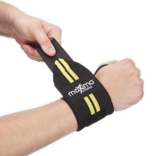 Maximo Fitness - Handgelenkbandagen (1 Paar) - Hervorragende Handgelenkstütze für Gewichtheben, Crossfit und Fitnesstudio - Für Frauen & Männer - Einheitsgröße (Yellow)