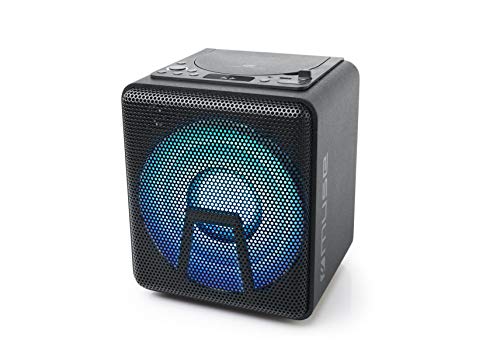 Muse M-1918 DJ Bluetooth Party-Lautsprecher mit Akku, CD-Player und Licht-Effekten (USB, AUX, Mikrofoneingang), 100 Watt, schwarz