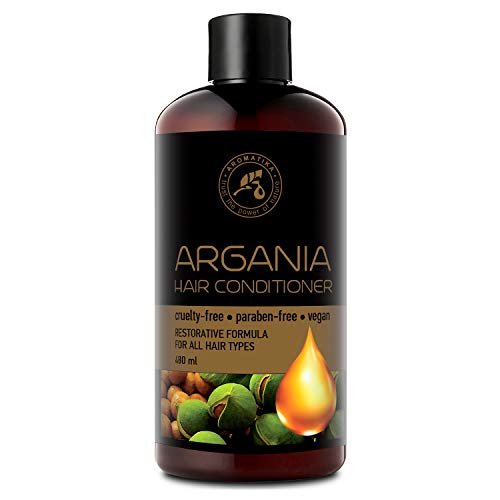 Arganöl Conditioner 480ml - mit Naturreinem Arganöl & Olivenöl - Haarspülung für Alle Haartypen - Frei von Farbstoffen & Mineralölen - Argan Haarpflege
