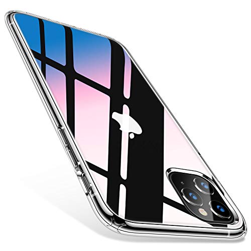 TORRAS Ultra Clear iPhone 11 Pro Hülle(5.8) Transparent & Anti Gelb Aufgerüstet Material Handyhülle iPhone 11 Pro Case Hart PC Back& Weich TPU Bumper Klar Schutzhülle für iPhone 11 Pro - Transparent