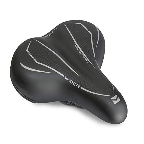Unisex-Fahrradsattel für Damen und Herren, City Bike EVO, Anatomic, sehr Bequeme Polsterung, mit integrierter Klemme (Schwarz/Grau)