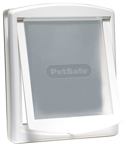 PetSafe Staywell Haustierklappe L Weiß, 2 Verschlussoptionen, Teleskoprahmen,  45,6cm x 38,6cm, große Hunde