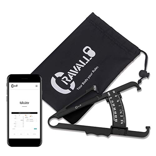Caliper, Körperfettmessgerät, Fettzange. Unkompliziert und mit Video Anleitung von Cravallo