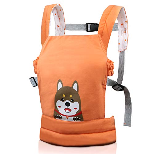 Nabance Puppentrage Kinder Baumwolle Kinder Puppen Bauchtrage Orange Puppentrage Vorne und Hinten Puppenzubehör Kinder Spielzeug