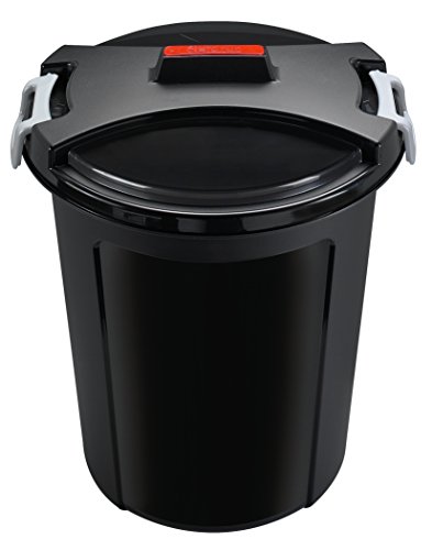 HEIDRUN Universaltonne, Matrix-Tonne, 65 cm Höhe, Ø 55 cm, 75 l, rund, mit Deckel, in schwarz, aus Kunststoff