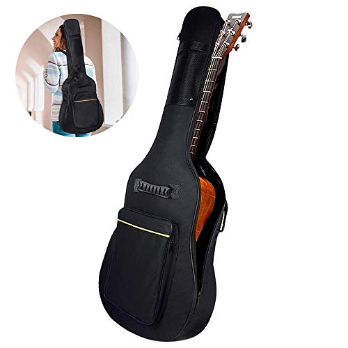 Gitarrentasche , otumixx 600D Oxford Guitar Bag Verdicken Padded Wasserdicht stoßfest Gitarre Tasche mit Verbreiterter Verstellbarer Gurt für 41 Zoll Akustik Gitarre und Klassikgitarren - Schwarz