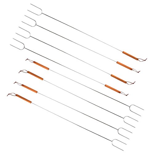 Bruzzzler Grillspieße, extra lange Spieße für Lagerfeuer oder Grillschale, 100 cm lang, 8er-Set